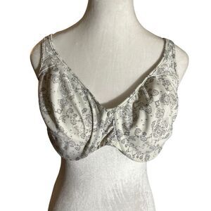 Bali Style DF3385 Underwire Minimizer Size 40D Black and White Floral Paisley